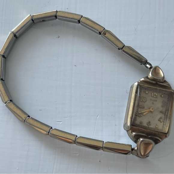 1950s Elgin 10k RGP Bezel Ladies Wristwatch. DOESN’T RUN & WINDUP MECH MISSING - Picture 3 of 5
